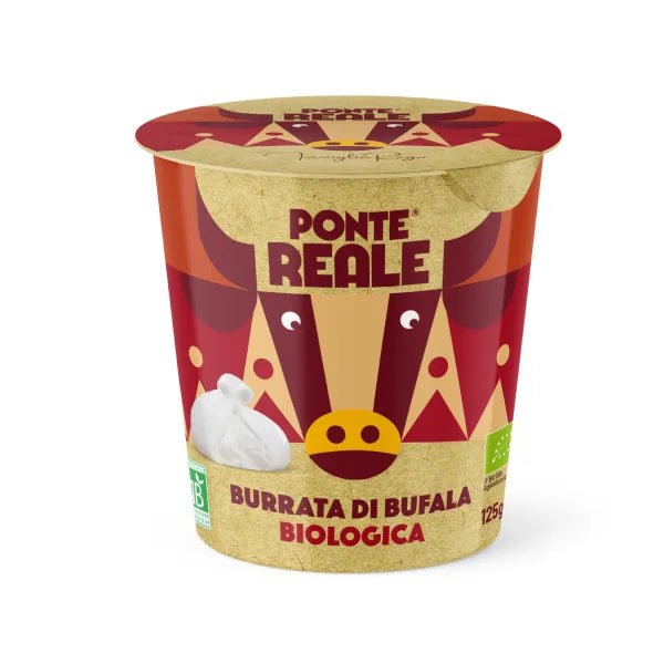 Organic Buffalo Burrata 125 gr cup -12 pcs x cs – 1.5 kg box