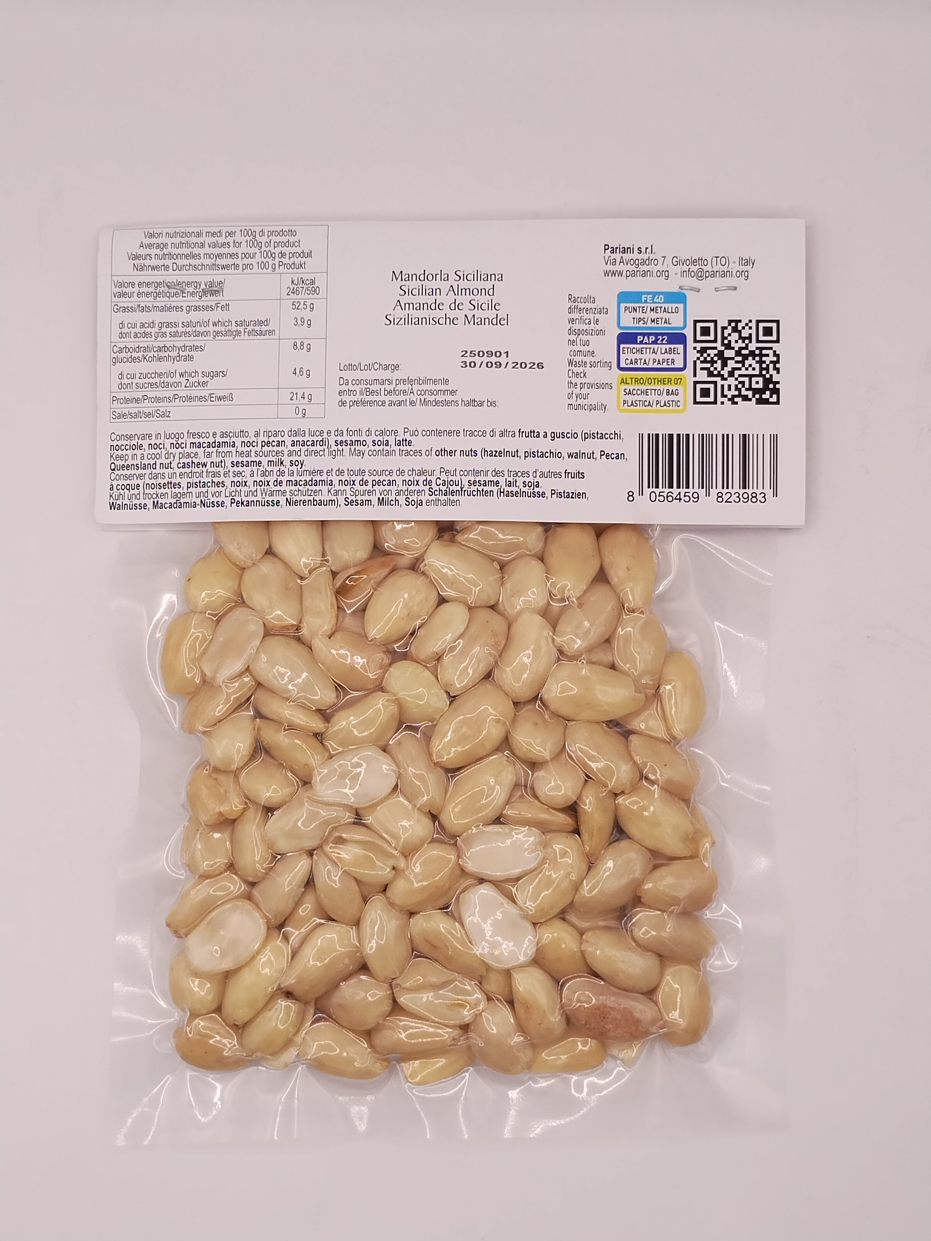 Sicilian Almond, peeled 100gr bag