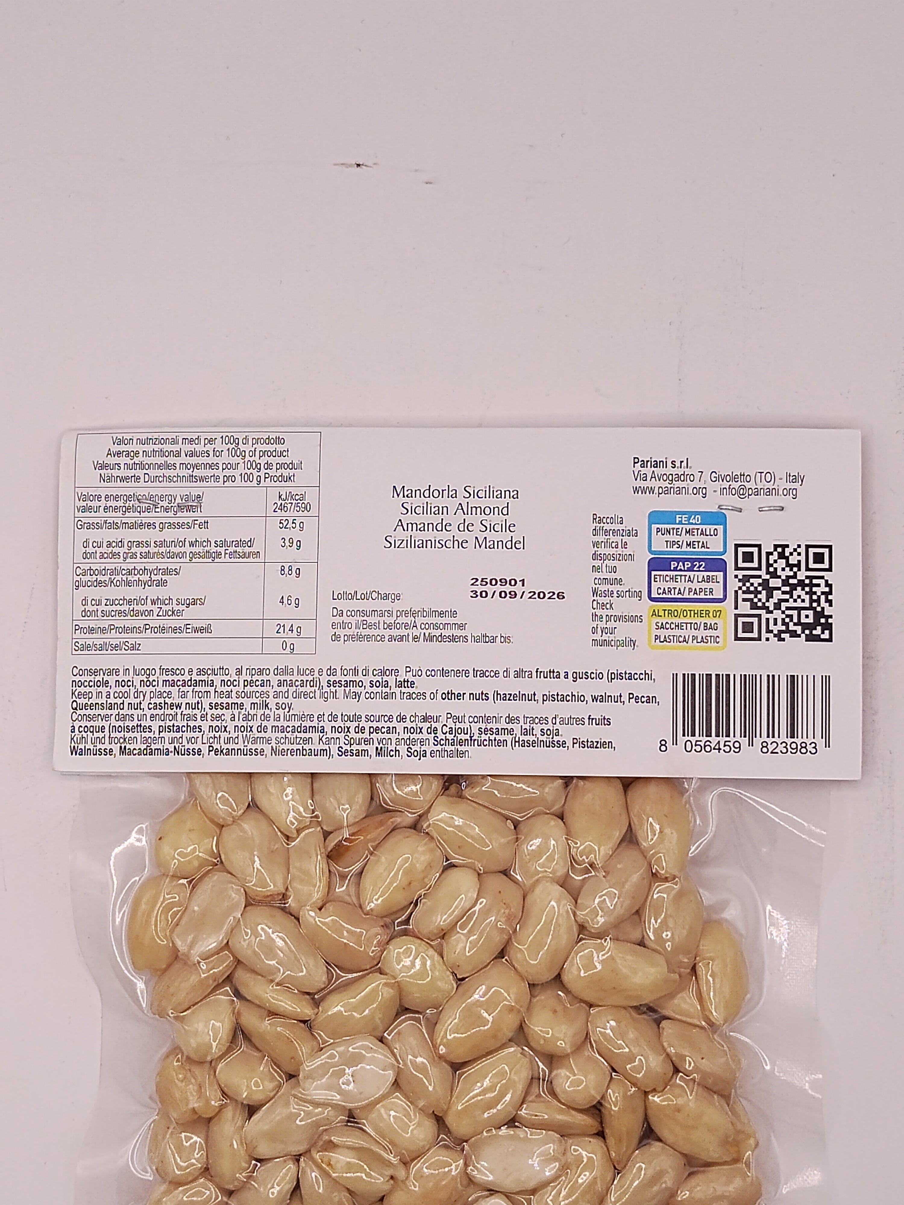 Sicilian Almond, peeled 100gr bag