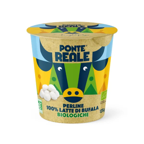 Organic Buffalo Mozzarella “Pearls” 25x5g, 125 gr cups – 12 pcs x case – 1.5 kg box