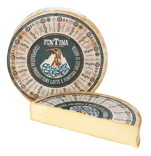 Fontina DOP Classic Cheese – 1/4 wheel (approx. 2.5 kg), full wheel (approx. 8 kg)