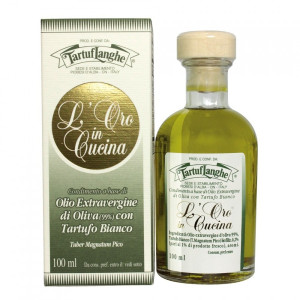 Huile d'olive extra vierge aux tranches de truffe blanche